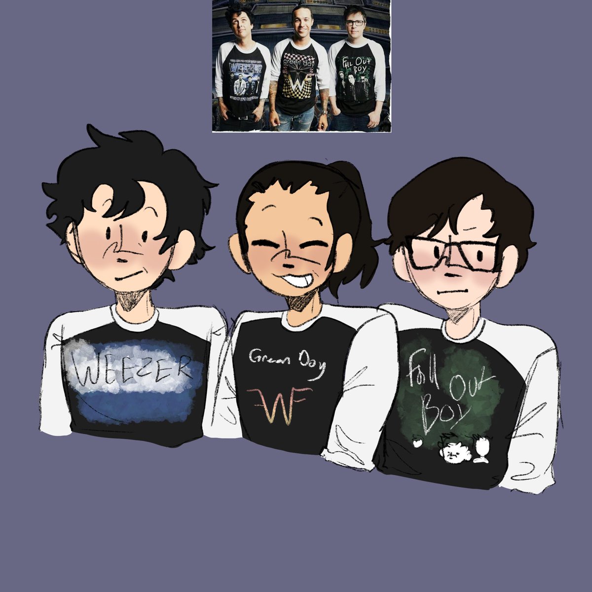 I drew Billie joe, Pete wentz, and rivers cuomo, how we feelin?