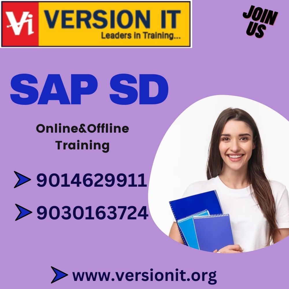 SAP SD VERSION IT TRAINING INSTITUTE. 
▪️New Batch Online Demo.
🗒Date: 6th June 2023
⏰Timing: 6:30 AM
⌛️DURATION: 5 MONTHS 
📞Call me/ping me on WhatsApp: 9014629911 / 9030163724. 
🌐versionit.org
#sapsd #sd #sapsdtraininginhyderabad #sapsdcourse #sapsdonlinetraining