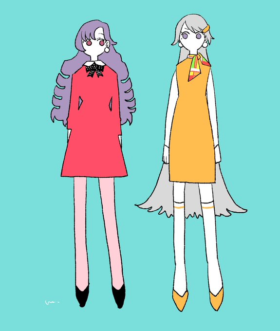 「flat color thighhighs」 illustration images(Latest)