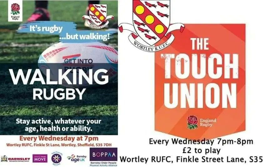 We are back down at Wortley this week for Walking Rugby & Touch Rugby!! Every wednesday @ Wortley RUFC - 7pm Come get invovled with the team. Make some new freinds and have a good time. Everyone welcome 🏉 🏉 🏉 🏉