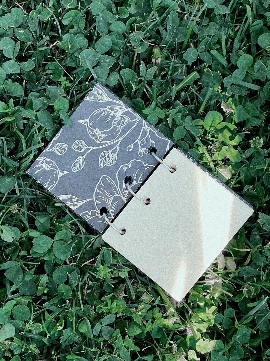 Made myself a mini sketchbook out of polymer clay and vintage charcoal paper from the 40s 🦷✍🏻📖🖤