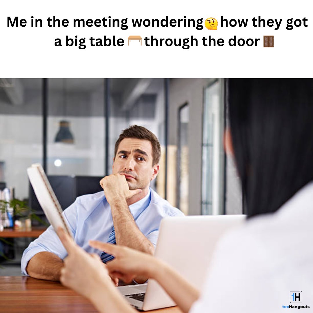 Random Thoughts 🤔 while attending a meeting 👨‍👨‍👦‍👦
-
-
⏩ Follow 👉 @tecHangouts 
-
-
#corporate #corporateworld #funnymemes #meetings #randomthoughts #techangoutsllc