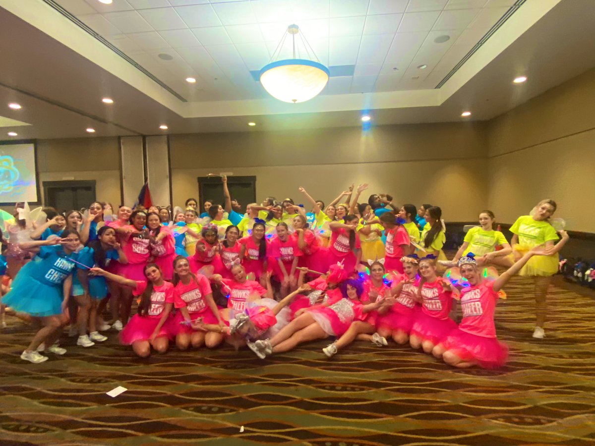 Hebron cheer had a successful day 3 of camp! So many talented kids and leaders in this group!! We have all Americans, pin it forward recipients, an amazing group of seniors, and kids with a lot of heart! Looking forward to competition tomorrow! Go Hawks!    💙🖤🤍