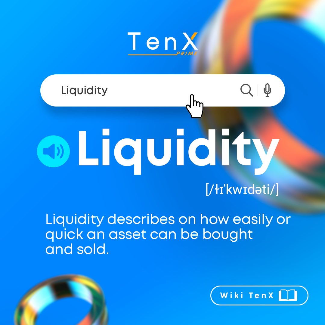 tenxprimeglobal's tweet photo. The ability of an asset to be bought, sold, and converted into cash promptly, at stable prices, is referred to as liquidity.

It also relates to how quickly and how much it will cost to sell an asset, be it a physical asset or a financial asset like a stock. https://t.co/SPL4QAqI8X