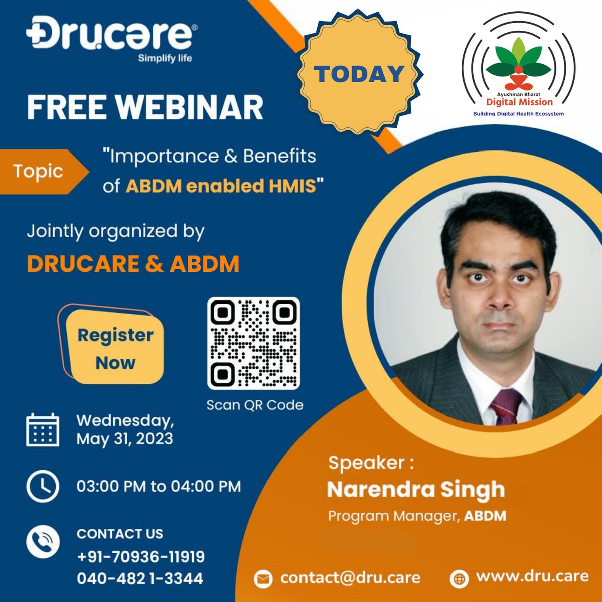 drucare's tweet photo. 🎉 Webinar Today🎉

🔗 Register here: https://t.co/74dDdeLuvr

#HealthcareAutomation #nha #doctor #healthcarenews #ABDM #HITsm #UHI #webinar #experience #network https://t.co/2t01GtiJJl