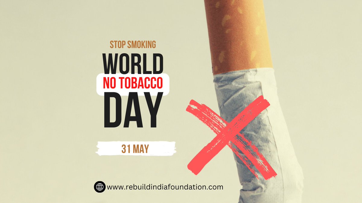 🌍🚭 Today is World No Tobacco Day! Let's join hands to raise awareness about the dangers of tobacco use and support those who are quitting. Together, we can create a healthier world free from the harms of smoking and tobacco. #WorldNoTobaccoDay #QuitTobacco #HealthMatters