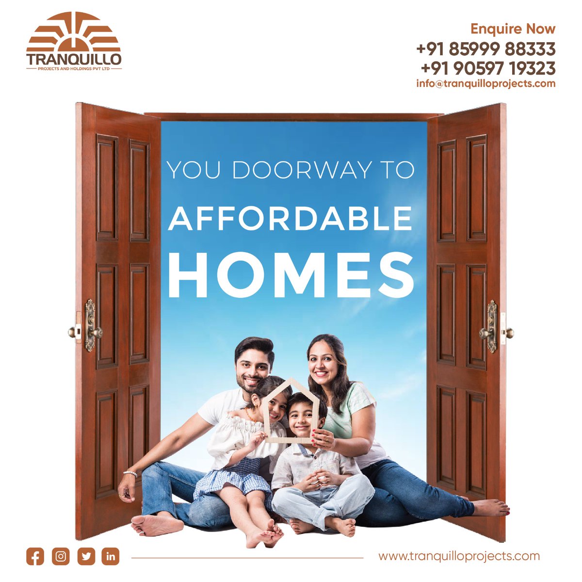 Welcome to a world where your dream of owning an affordable home becomes a reality. 'Your doorway to affordable homes' opens up a realm of possibilities, providing you with the key to unlock the door to a comfortable home.

Call @ 📱 85999 88333

#affordablehomes #BestProperty