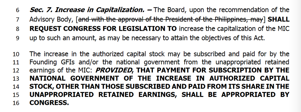 jcpunongbayan's tweet photo. Nakakaloka. Sa Senate bill, yung authorized capital ng Maharlika ay P500 BILLION (by contrast, P200B lang ang kapital ng BSP!!!). Tapos sa Sec. 7, pwede pang magrequest ang Maharlika board na taasan ito, at yung share ng NG magmumula sa national budget. 🚩🚩🚩#NoToMaharlika https://t.co/yfXR9RxGtr