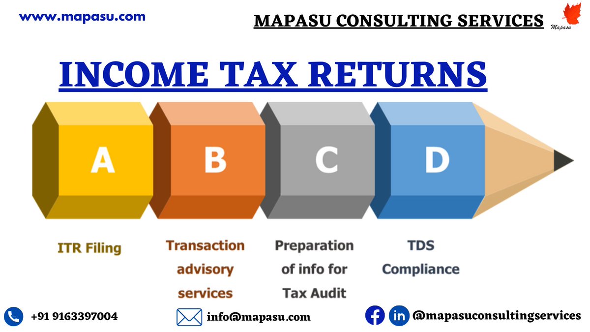 Mapasu Consulting Services provides Income Tax Related Services
#tax #incometaxreturn #tds #taxaudit