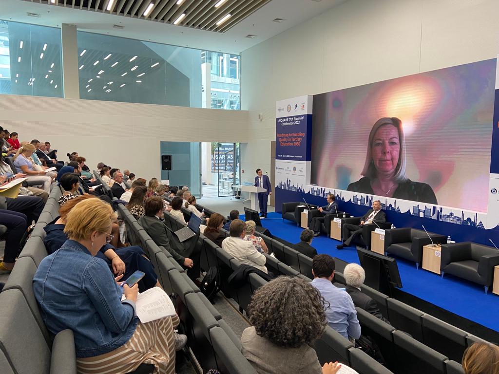 inqaahe's tweet photo. #INQAAHEConference2023 day 2 panel discussion on QA of cross-border education, with Ian Thomas, @dmu_kz, Daniel Palm from the University of Arizona in Kazakhstan, and Kate McAlister @officestudents
@IQAA_KZ
@EtecKsa
#KazMunayGas #AstanaDevelopment #KazakhTourism https://t.co/cURqfGsnCY