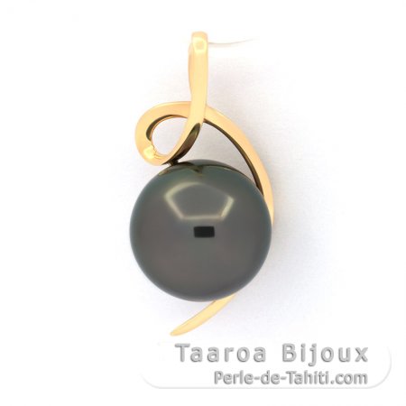 Pendentif en Or 18K et 1 Perle de Tahiti Semi-Ronde A/B 9.3 mm (269 EUR) #taaroabijoux #tahiti #perles perle-de-tahiti.com/pendentif-en-o…