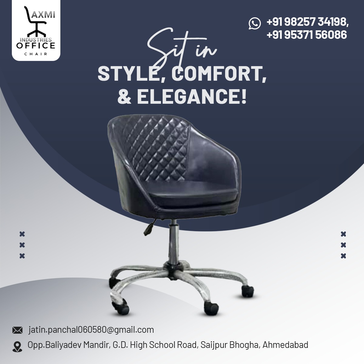 Experience ultimate relaxation with our luxurious and ergonomic chairs that redefine comfort. Sit back, relax, and indulge in blissful comfort. 

#ComfortableChairs #ChairManufacturer #chairforever #chairforsale #LuxuryChairs #laxmiindustries