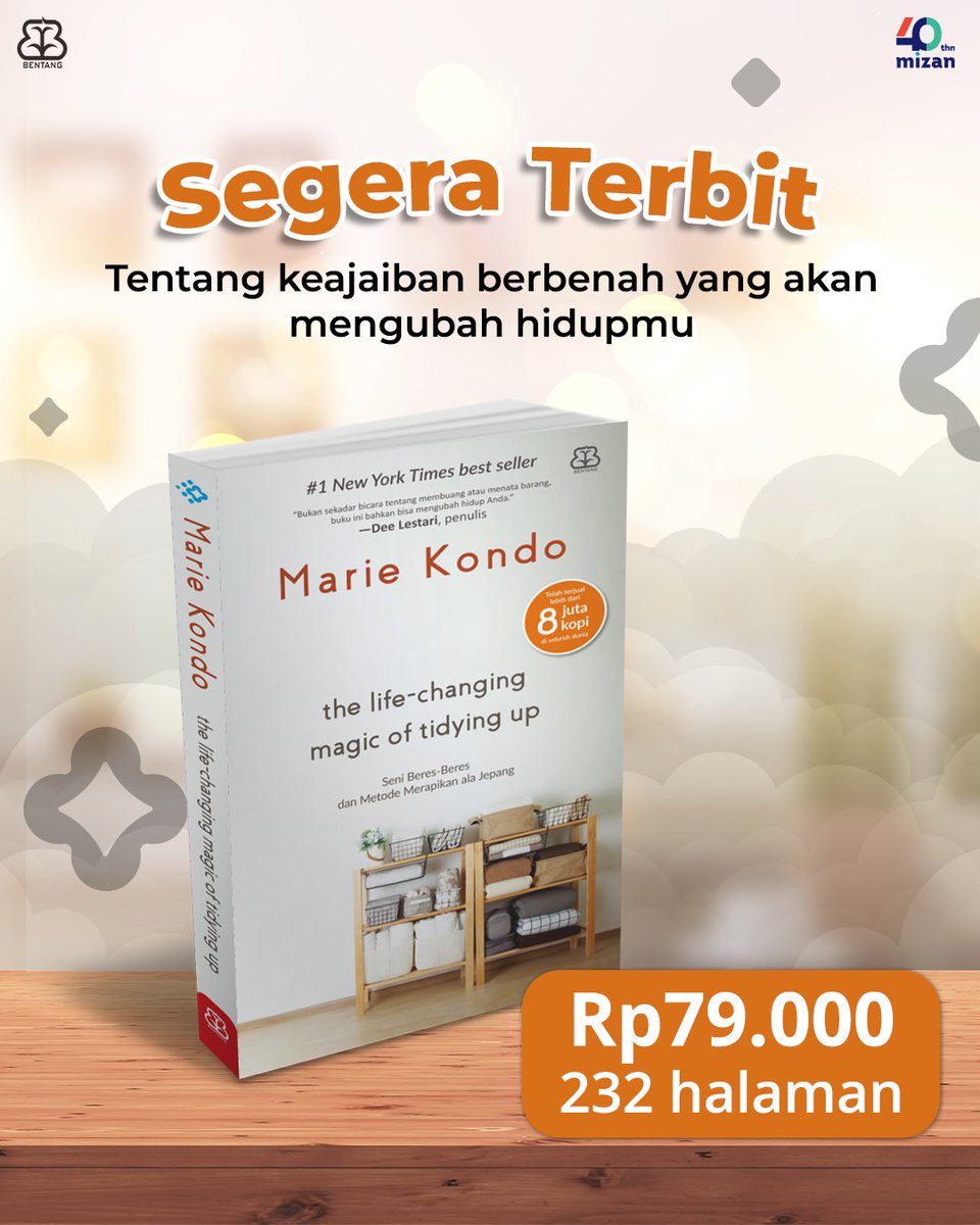 #BentangPustaka #KonMari #konmarimethod #TheLifeChangingMagicOfTidyingUp #nonfiksi #selfimprovement #savespacelessstress #decluttering #lessismore #metodekonmari #konmariindonesia #clutter #belanjaonline #gayahidupminimalis #declutteryourlife #hidupberkesadaran