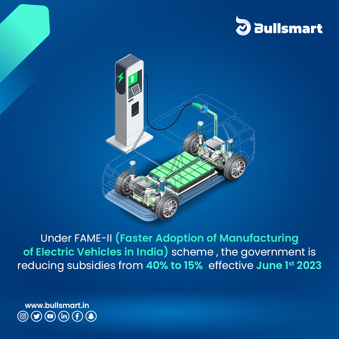 Electric Vehicles in India to get costlier form June 1st 2023. 

Follow @Bullsmartapp  to know more about such interesting facts.

#india  #stocks  #StockMarket   #Investment  #InvestNow  #ElectricVehicle  #GreenRevolution  #Trending  #trendingnews #trendingnow