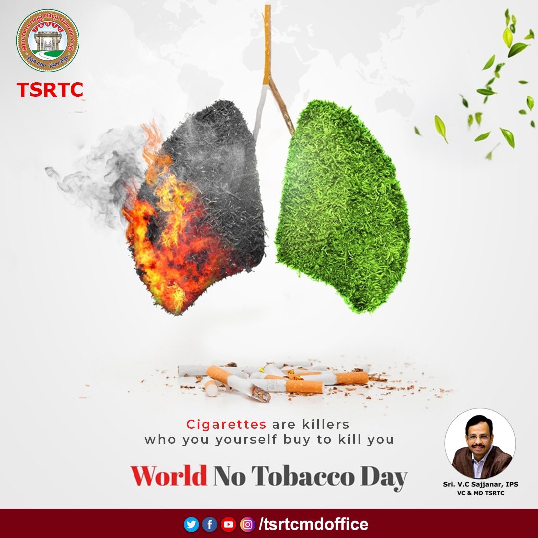 Take charge of your health and #SayNoToTobacco 

#WorldNoTobaccoDay2023 #NoTobacco #tobaccofreeindia #tobacco