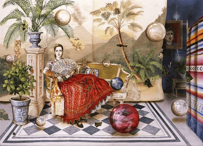 Julio Galán, Portrait of Elizabeth, 2000, oil painting on canvas
#JulioGalan 
#Arte #ArteContemporaneo #contemporaryart