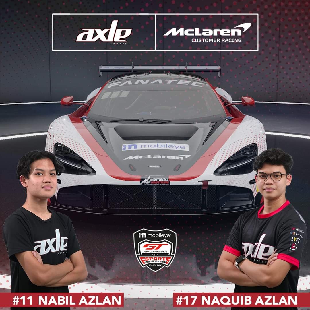 We’re excited to announce that Team Axle Sports is partnering with McLaren Customer Racing to represent the marque in the GTWC Esports Asia Sprint Series! The 5-round championship starts on 31 May at 1800 MY/SG! Watch this space for race updates.

#AxleSports #beACC #SROEsports