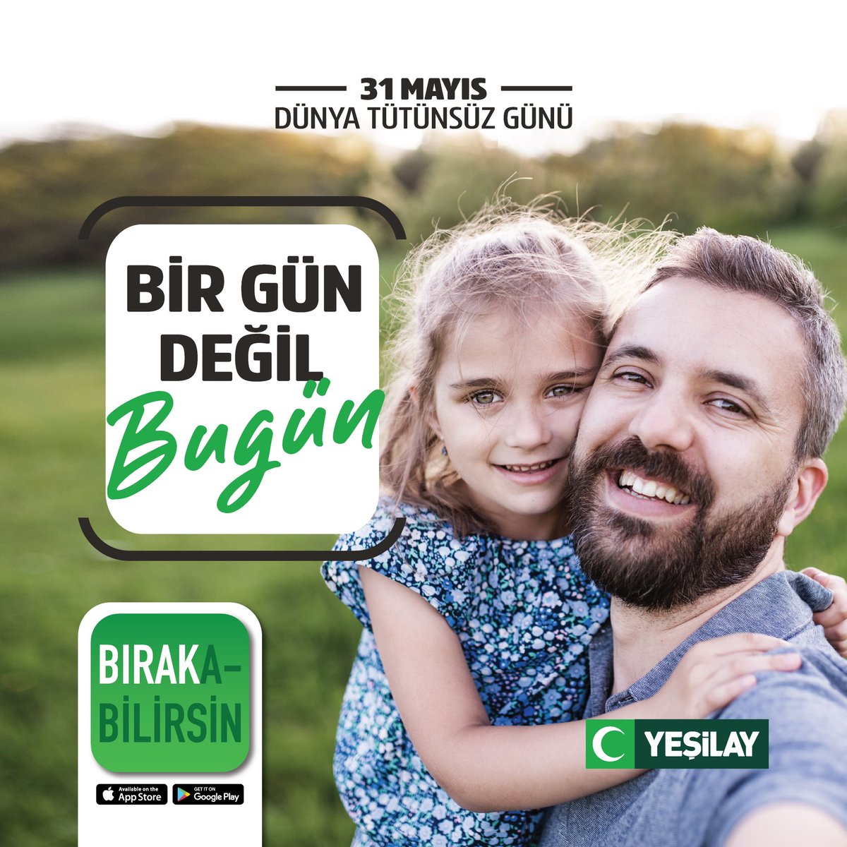 1920yesilay's tweet photo. 31 Mayıs Dünya Tütünsüz Günü’nde siz de Bırakabilirsin uygulaması ile tütün ve tütün ürünleri kullanımına dur deyin, geleceğinize doğru adımı atın.

https://t.co/cxMgfkweSF 👇🏻
📌 https://t.co/1whtfN1jfR

#Yeşilay #DunyaTutunsuzGunu #Birakabilirsin https://t.co/6GeTVXeO0R