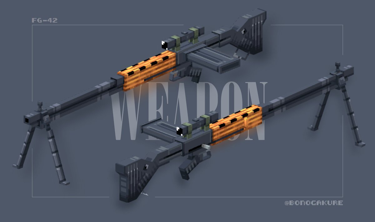 FG-42
-
#blockbench #minecraft #pixelart #lowpoly #weapon