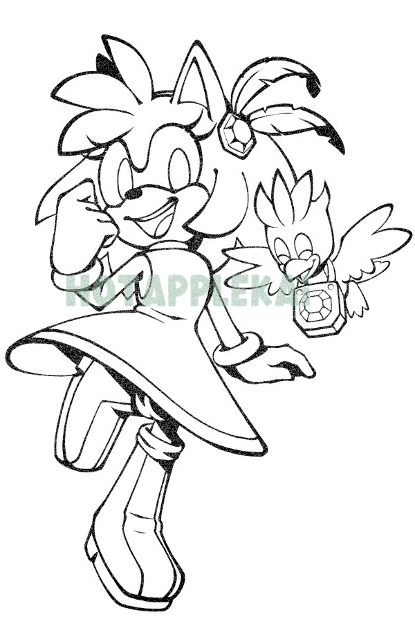 Amy Rose and Birdie inks :>
