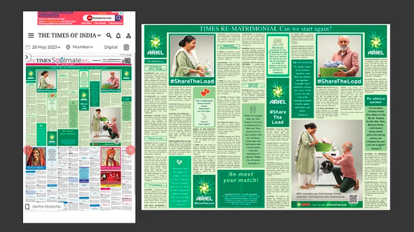 .<a href="/timesofindia/">The Times Of India</a> reconstructs the matrimonial page into a section of tips and recommendations for <a href="/ArielIndia/">Ariel India</a>'s ‘Share the Load’ campaign.
More here: bit.ly/3IJrt55

#print #advertising #marketing #campaign #matrimony #tips <a href="/parthasinha/">Partha Sinha</a> <a href="/ProcterGamble/">Procter & Gamble</a> <a href="/BBDOINDIA/">BBDO INDIA</a>