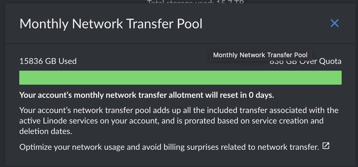 Waiting for my @linode bandwidth allotment to reset like ☕️🧘