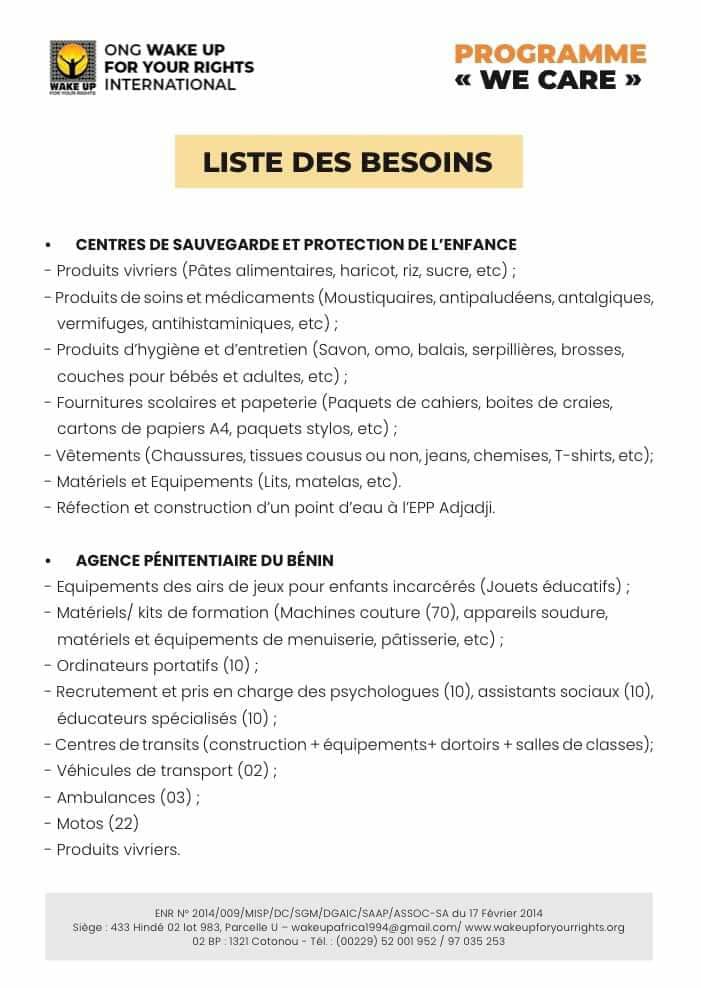 Programme : WE CARE 
Inscrivez votre nom sur la plaque d’or de nos prestigieux donateurs en faisant un #don maintenant 👇🏾

#wakeupforyourrights
#TEAMWAKEUP
#faty
@Faty
#DroitsHumains
#programmwecare
#osc2023