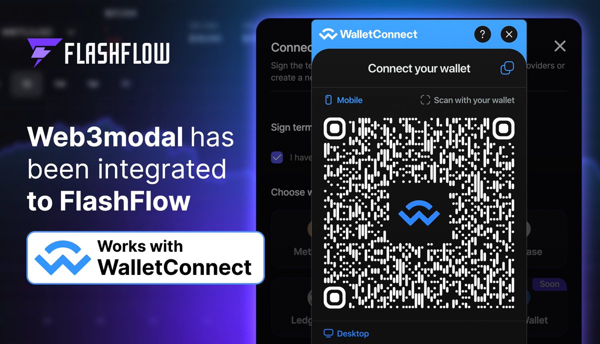 Hey there folks! 🥳 We're super excited to let you in on this - we've now got Web3modal by <a href="/WalletConnect/">WalletConnect</a>  hooked up with #FlashFlow! 🚀 You can link up your wallets on #ETH or #Polygon chains, unlocking a whopping $10B in liquidity for all your leverage trading!