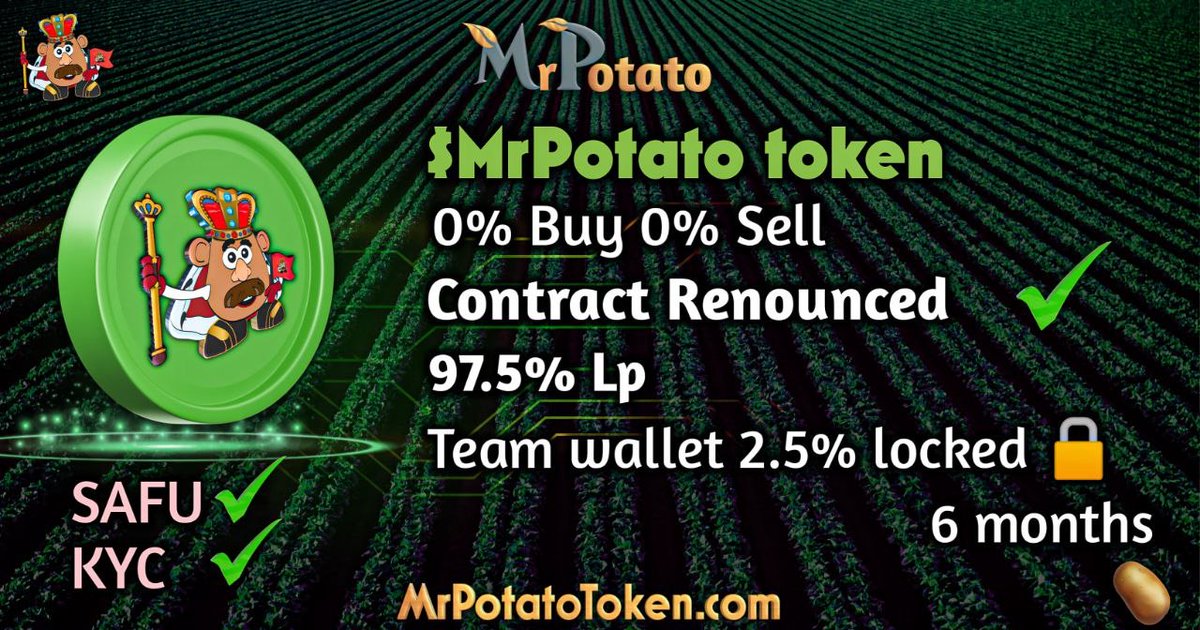 💵 #Giveaway 💵

🥔 Let's make $ETH #memecoins great again!

💸: $10 in $USDT

To Enter:
- Follow <a href="/Mrpotatotoken/">$MrPotato</a> &amp; <a href="/BenjeeNFT/">Benjamin 💵</a>
- Like, Retweet this &amp; their pinned tweet 📌
- Tag 3 frens

Be fast, ends in 24hours!

#ETH