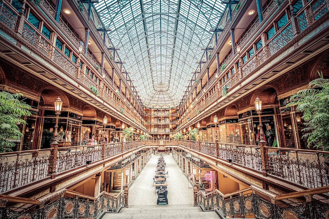 Today in 1890, the Cleveland Arcade opened for a cost of $867,000. Modeled after the Galleria Vittorio Emanuele II in Milan, The Arcade is one of a few of its kind remaining in the US.