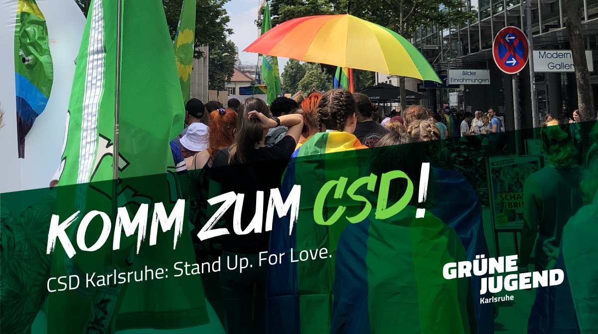 🌈  #CSD Karlsruhe 🌈 

📅 3. Juni 2023
📍 Karlsruhe Marktplatz
⏰ 11 bis 22 Uhr
📣 Die Demo startet um 13 Uhr auf dem Marktplatz und führt durch die Straßen von #Karlsruhe. 🏳️‍🌈

Kommt vorbei! ☺️

Danke an @csdkarlsruhe für die Organisation des diesjährigen CSDs. 

#Pride