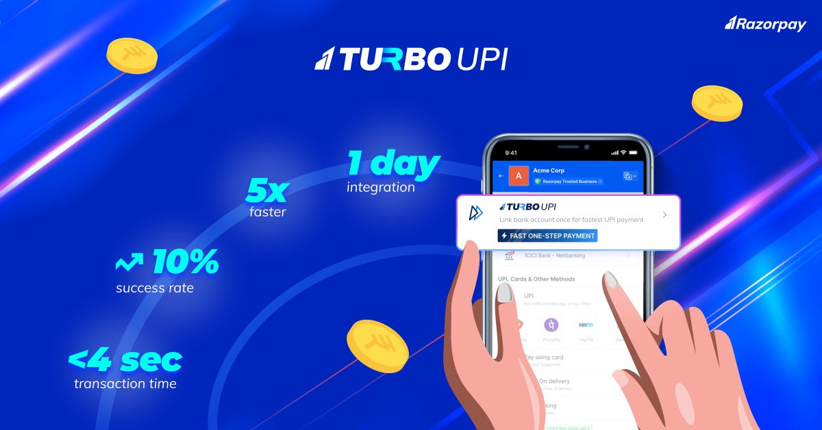 WadehrArshpreet's tweet photo. 🧵 Unlock new possibilities for your business! 💼💫 With Turbo UPI, merchants can seamlessly transform their app into a UPI app in just a day. They can leverage the power of UPI for a more convenient payment experience. #UPIPayments #MerchantIntegration https://t.co/GAKFG011dK