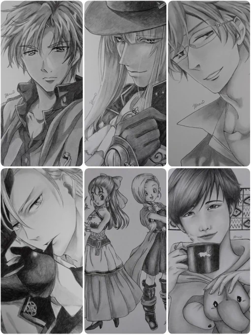 #今月描いた絵を晒そう
平川さんキャラたくさん描けて楽しかった✨オリジナルも1枚描けたので大満足です😆
#鉛筆画 #模写 #オリジナル 