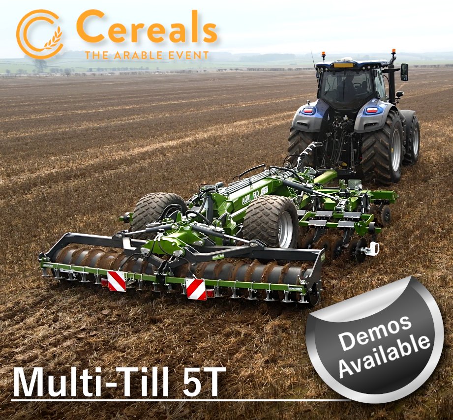 The Multi-Till 5T is  our most versatile cultivation machine offering 5 different options on one setup.

Available in widths from 3 to 6 meters, we will have a 4m Multi-Till at @CerealsEvent    as part of our working demonstration area or we can arrange a direct to you Demo.