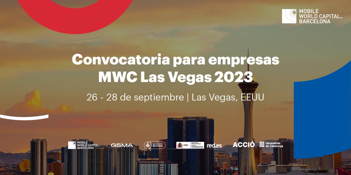 MWCapital's tweet photo. 🗣️ ¡LAST CALL! @MWCapital invita a 18 empresas españolas a participar en el #MWC23 Las Vegas.

¿Quieres unirte y aprovechar la oportunidad de impulsar tu #negocio en EE.UU.? 🗽

👉 ¡Apúntate! https://t.co/jcCeKcvzNl

📆Convocatoria abierta hasta el 02/06 https://t.co/v2Q1VmTYZy