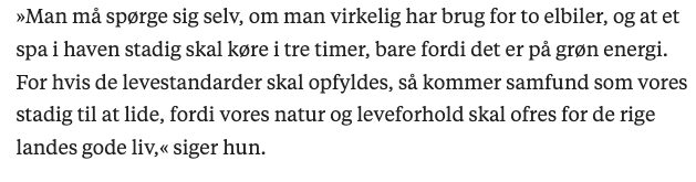 Klimakrisen skal ikke blot løses med ny teknologi, der indebærer store mængder mineraler fra blandt andet Afrikas jord. Man er nødt til at se på den uholdbare livsstil, der er blevet skabt, mener aktivist <a href="/Ikal_Angelei/">Ikal Angelei</a> 
information.dk/udland/2023/05…