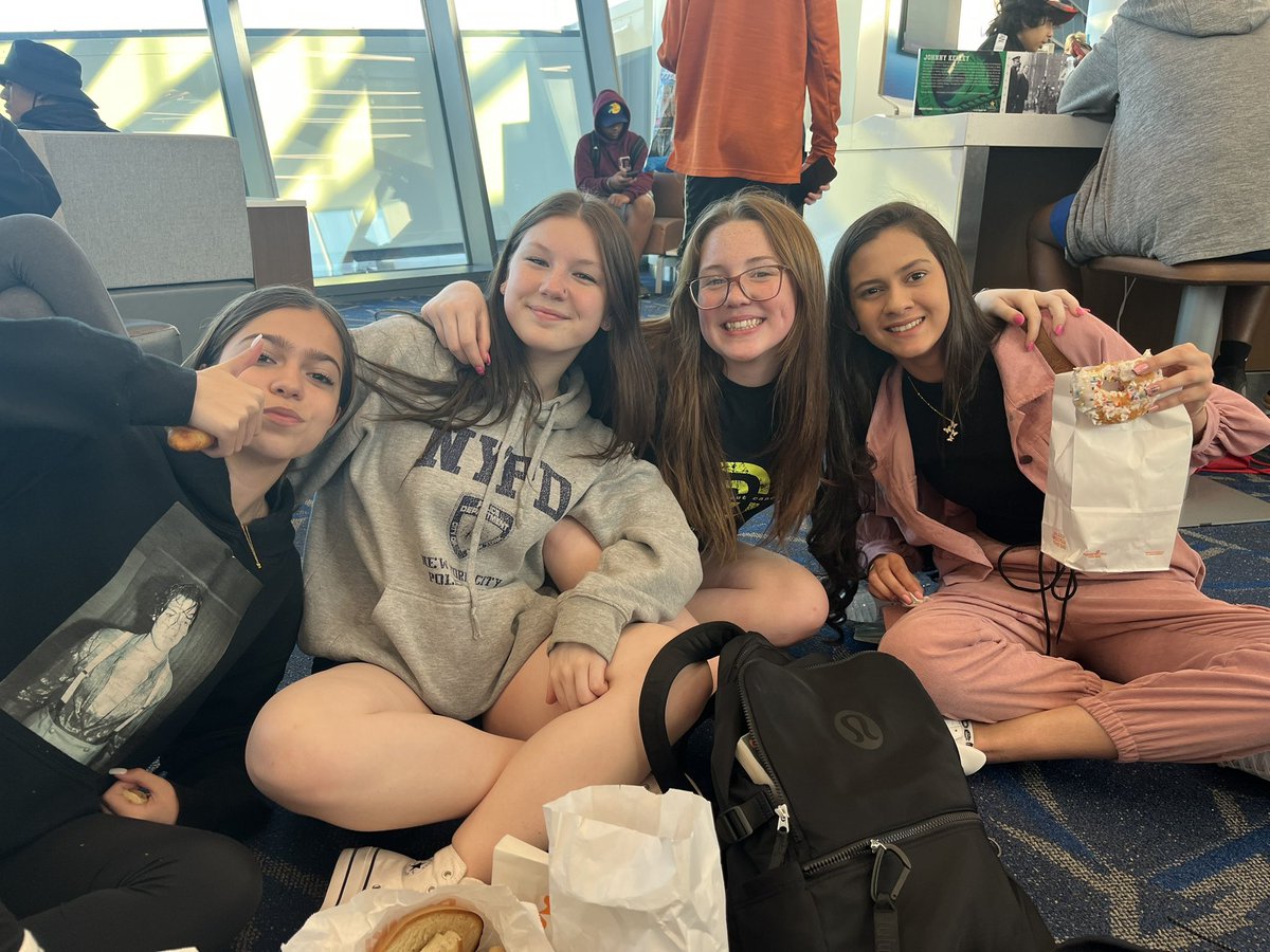 Flight 2 is enjoying breakfast at the airport! #dmsdc2023