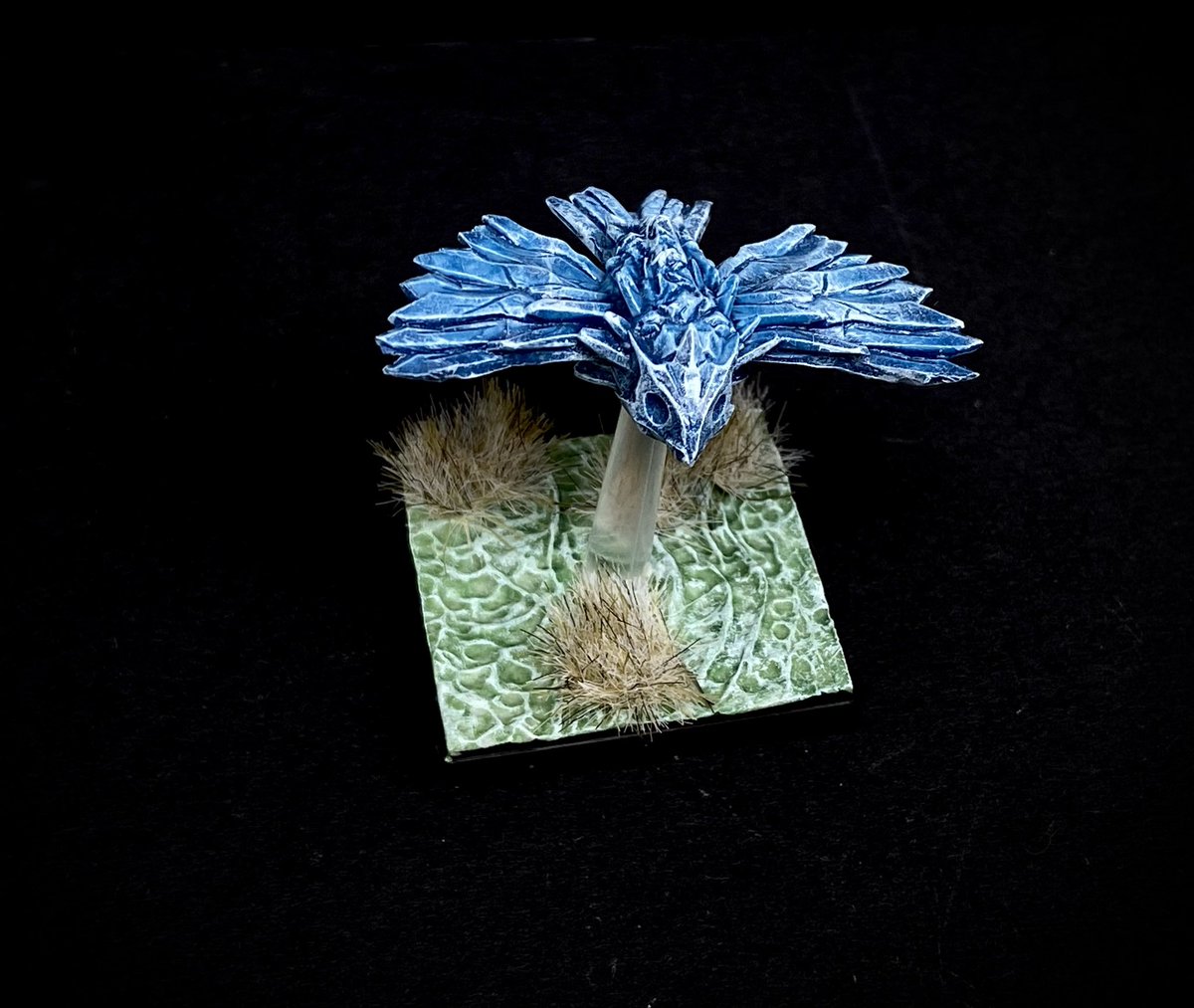 MightyLGames's tweet photo. Little Miss MLG painted the ice elemental from the Northern Alliance Fliers by @manticgames She wanted it to be on a slight tilt & flying over frozen grasslands
Get yours today from Mighty Lancer Games Link in Bio
#kow #tabletopGaming #tabletopWargames #iceElemental #miniatures https://t.co/zxRp7SZ6Ih