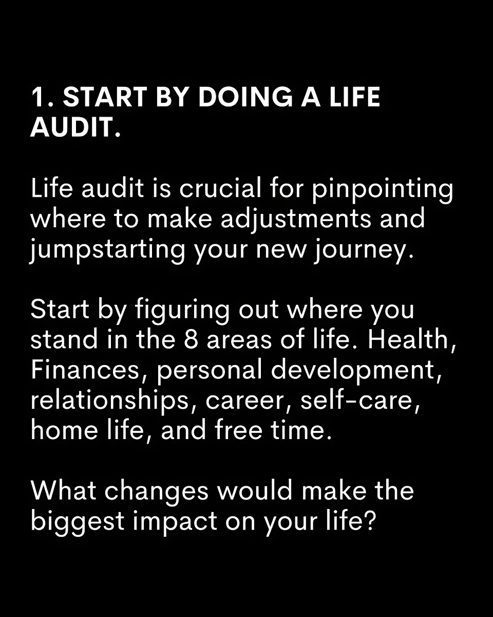 How to create the life you want in 1 year:  

1.