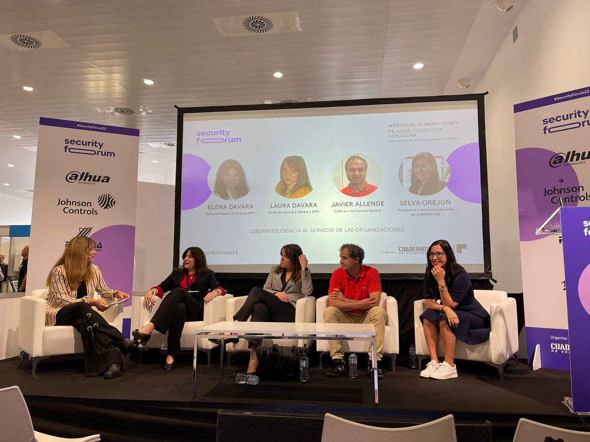 OnbrandinG's tweet image. Debatimos en #SecurityForum23 sobre “Ciberinteligencia al servicio de las organizaciones” junto a Laura y Elena Davara de @DavaraAsesores, Javier Allende de @Kyndryl y @selvaorejon