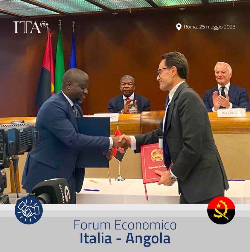 ITAtradeagency's tweet photo. Export 🇮🇹-🇦🇴 cresce nel 2022 (€297 mln, +7% su 2021), 🖊️ Memorandum d'intesa tra ICE e #AIPEX Angola
Obiettivi:
✅ Sviluppare partenariato per promuovere e attrarre investimenti ed esportazioni
✅ Promuovere cooperazione tecnica e lo scambio di esperienze di sviluppo nazionale https://t.co/lLN1F4ywS3