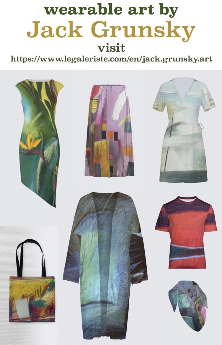 jackgrunsky's tweet photo. Here’s a flyer to launch my wearable art collection. Copy &amp; paste this URL to visit the site: https://t.co/A02AIrN4iF  Wishing everyone a wonderful Wednesday! https://t.co/HBfILg6PT8