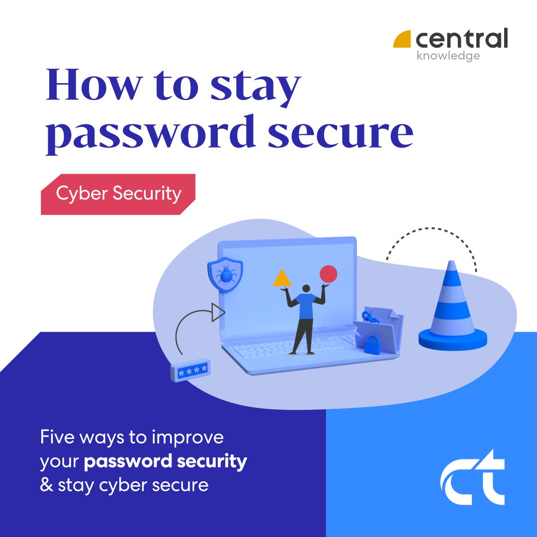 CentralTechLtd's tweet photo. At CT, cyber security is at the heart of everything we do. That’s why we've put together a list of the top 5 best practices for password security to make sure your accounts are kept safe and secure.

➡️ Read our password policy blog here: https://t.co/XlEUNqv1Ng https://t.co/mMb1N3KUAI