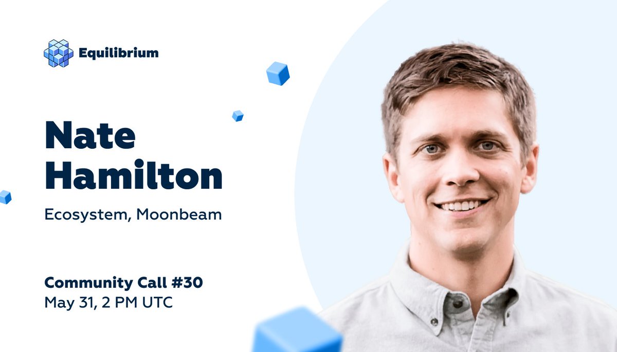 ⭐️ Meet <a href="/Nate_Ham1/">Nate H</a> from <a href="/MoonbeamNetwork/">Moonbeam</a> on our 30th anniversary Community Call today! 

We'll talk about our recent #Moonbeam dApp integration and our further plans. 

⏰ Today, at 2 PM UTC 

Save your spot here: crowdcast.io/c/community-ca…