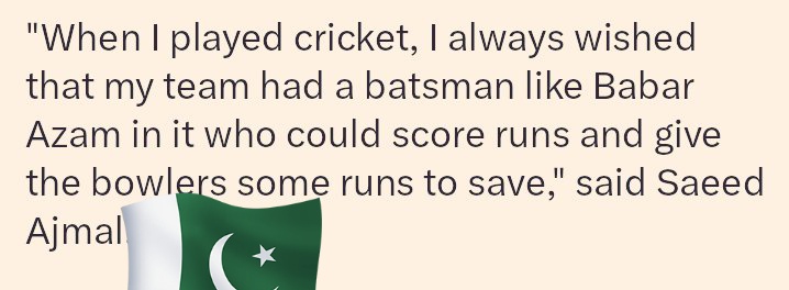 Former players wishing for someone like Captain #BabarAzam 🌟 in their time. 

Current players should thank Allah for having him now.

Blessing for #PakistanCricket and nation.
BarakAllah..
#8YearsOfBabarAzam 

<a href="/TheRealPCB/">Pakistan Cricket</a>