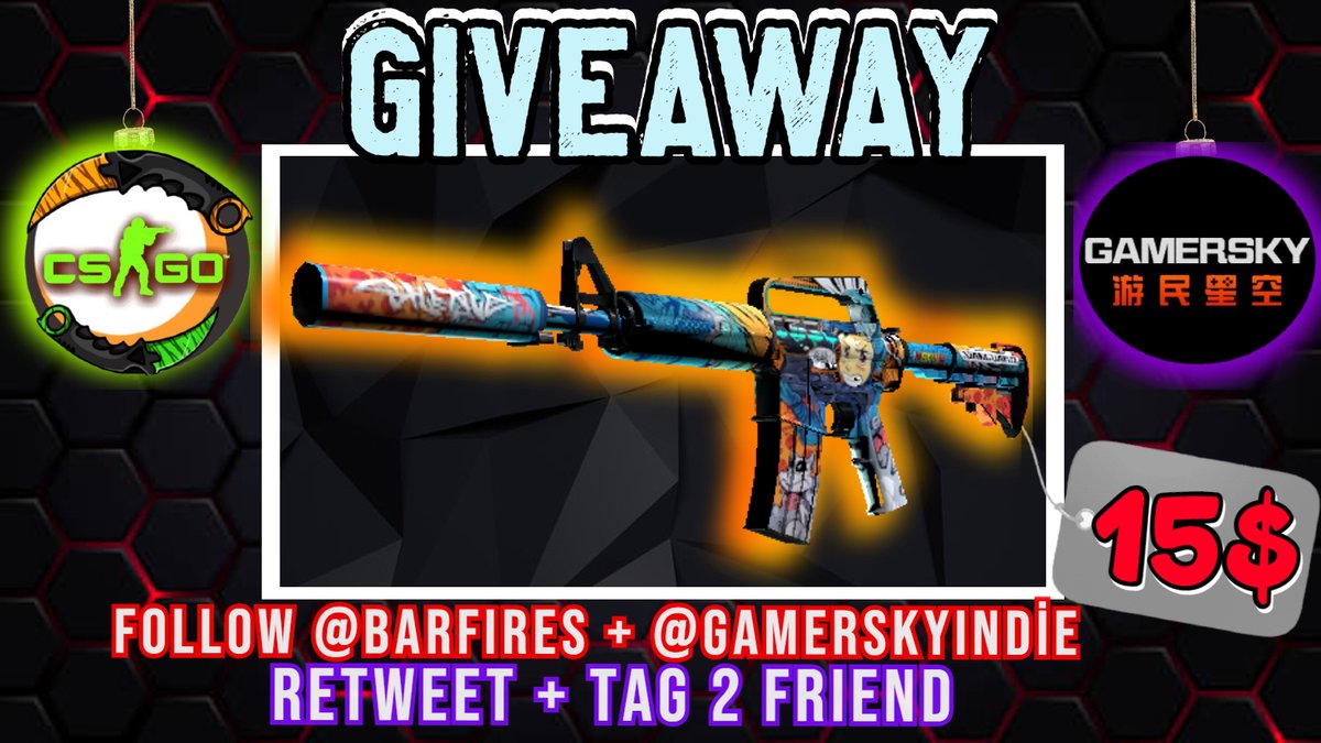 🎁M4A1-S | Player Two (15$)

📢To enter Giveaway :

✅Follow @barfires & @GamerskyIndie 
✅Retweet
✅Tag 2 Friend

#CSGOGiveaway #csgogiveaways #csgoskins #csgoskinsfree #csgo #csgo2 #GiveawayContest #Giveaway #gaming