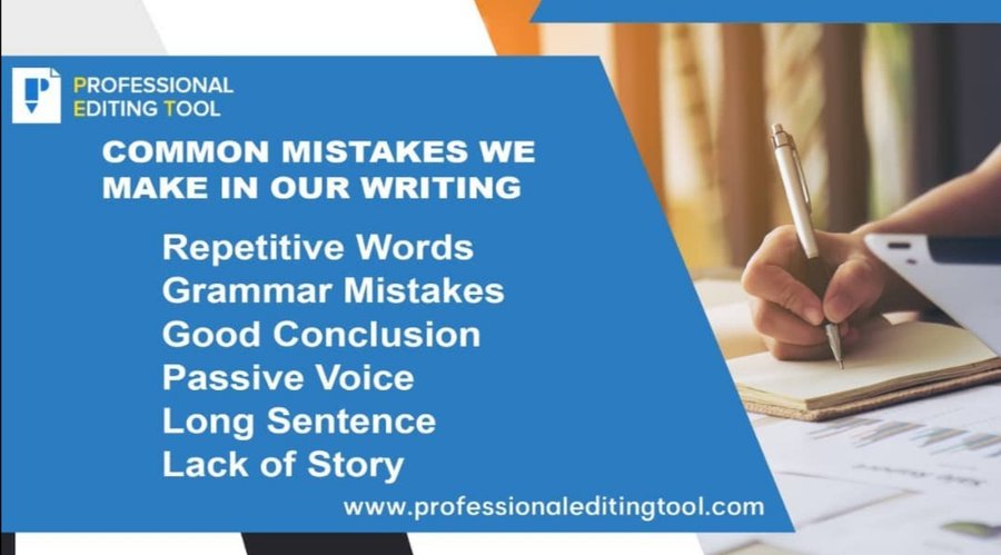 ToolEditing's tweet image. Many of us write quite a bit in multiple channels. However, do we know the common mistakes we make in our writing?  Visit - professionaleditingtool.com for more..  #Writingskills #writingprompts #writingtools #writinginspiration #PET