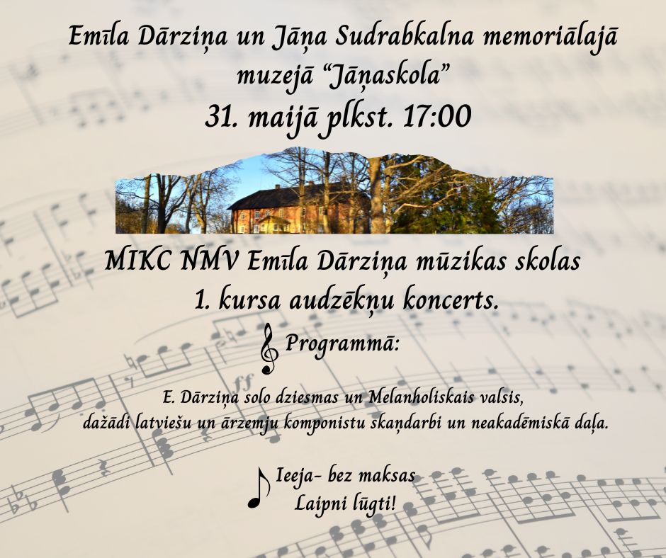 Trešdienas pievakares koncerts Emīla Dārziņa mājās.