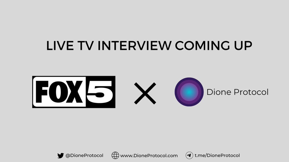 DioneProtocol's tweet photo. We’re pleased to announce our Marketing Campaign 7.

🎬The team will be taking the spotlight as $DIONE has been invited on for a Fox 5 LIVE TV interview - another testament to our growing influence.

🇭🇰Meanwhile, gear up for our Hong Kong marketing push. Stay tuned. https://t.co/WU464nt0KG