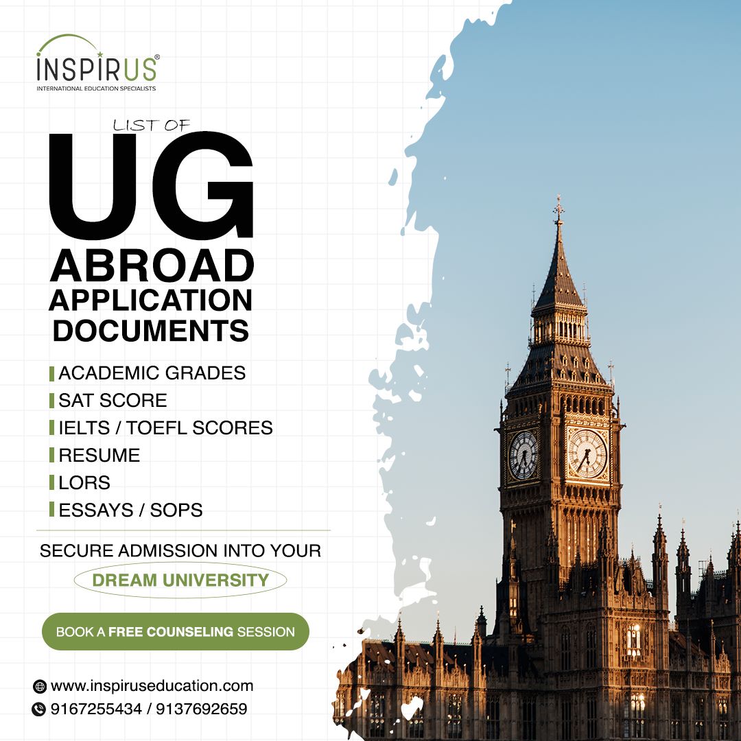 'Prepare for Success'
Essential Documents for Undergraduate Study Abroad Applications

Inspirus has made over 10,000+ dreams come true in the past two decades.

#undergraduatecounseling #studyabroadconsultants #abroadstudies #dreamuniversity #topuniversities #careercounseling